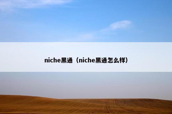 niche黑通（niche黑通怎么样）