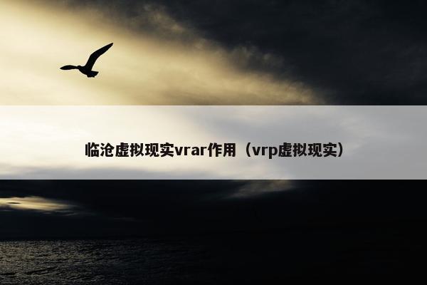 临沧虚拟现实vrar作用（vrp虚拟现实）