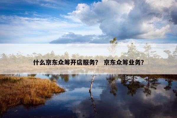 什么京东众筹开店服务？ 京东众筹业务？