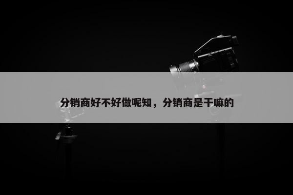 分销商好不好做呢知，分销商是干嘛的