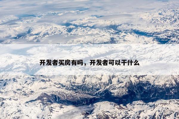 开发者买房有吗，开发者可以干什么