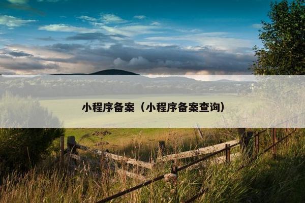 小程序备案（小程序备案查询）