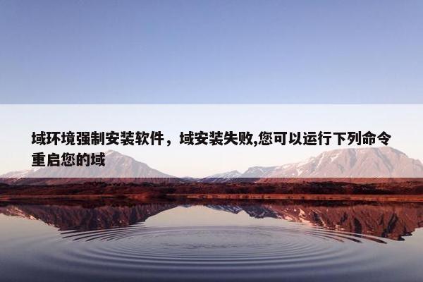 域环境强制安装软件，域安装失败,您可以运行下列命令重启您的域