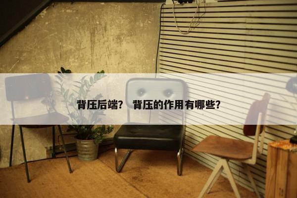 背压后端？ 背压的作用有哪些？