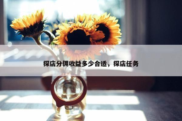 探店分佣收益多少合适，探店任务