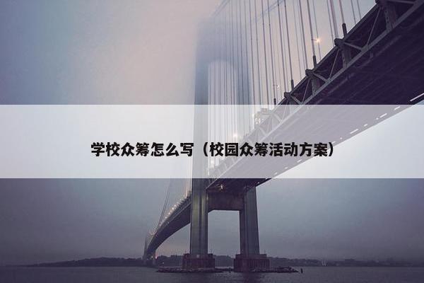 学校众筹怎么写（校园众筹活动方案）