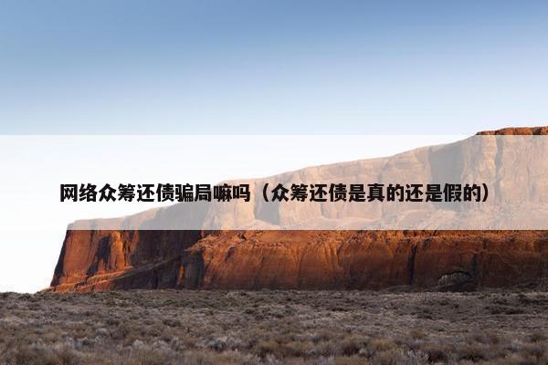 网络众筹还债骗局嘛吗（众筹还债是真的还是假的）