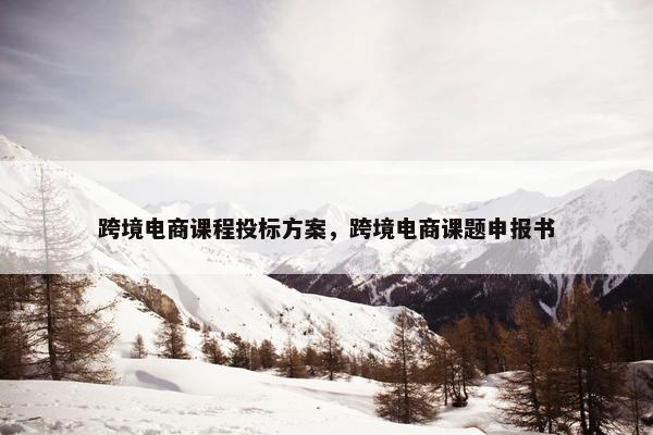 跨境电商课程投标方案，跨境电商课题申报书
