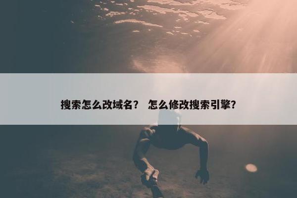 搜索怎么改域名？ 怎么修改搜索引擎？