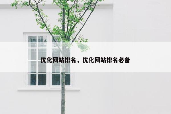优化网站排名，优化网站排名必备