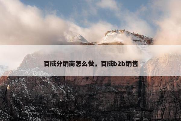 百威分销商怎么做，百威b2b销售