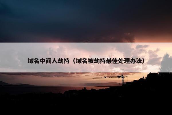 域名中间人劫持（域名被劫持最佳处理办法）