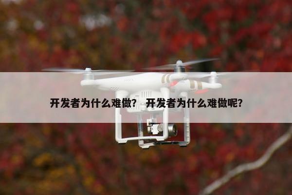 开发者为什么难做？ 开发者为什么难做呢？