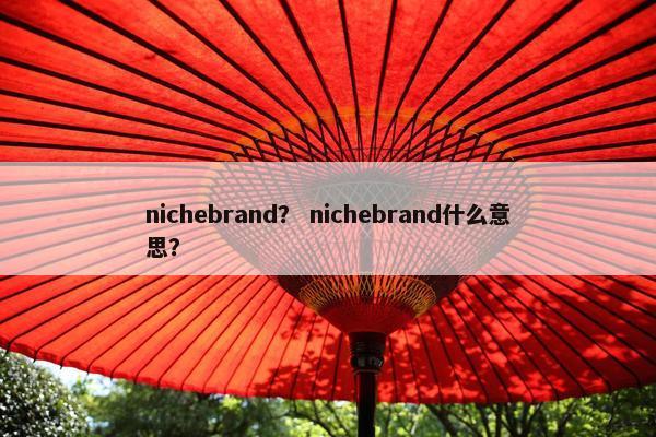 nichebrand？ nichebrand什么意思？