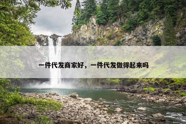 一件代发商家好，一件代发做得起来吗