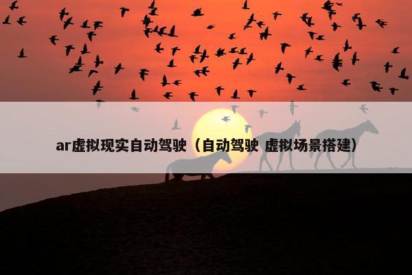 ar虚拟现实自动驾驶（自动驾驶 虚拟场景搭建）