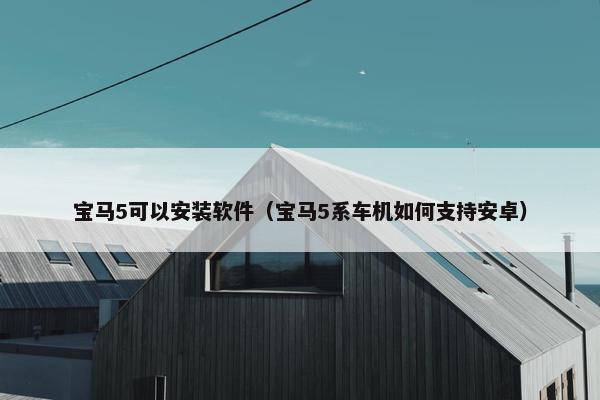 宝马5可以安装软件（宝马5系车机如何支持安卓）
