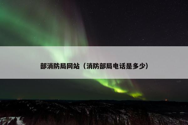 部消防局网站（消防部局电话是多少）