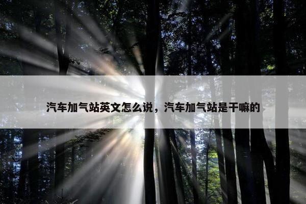 汽车加气站英文怎么说，汽车加气站是干嘛的