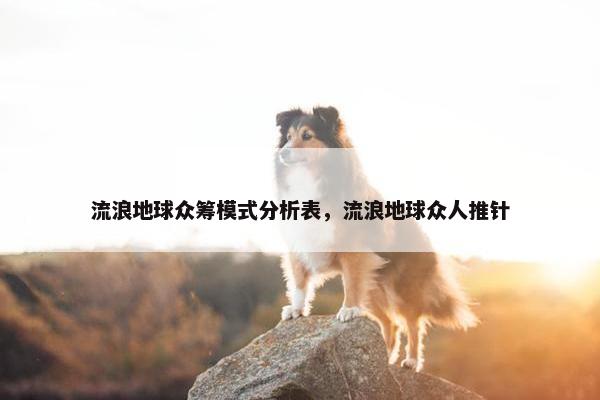 流浪地球众筹模式分析表，流浪地球众人推针