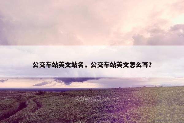 公交车站英文站名，公交车站英文怎么写?