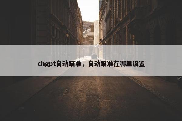 chgpt自动瞄准，自动瞄准在哪里设置