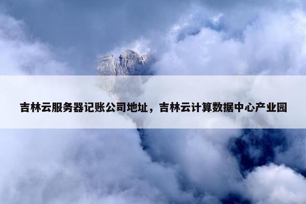 吉林云服务器记账公司地址，吉林云计算数据中心产业园
