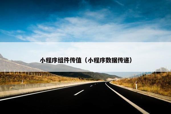 小程序组件传值（小程序数据传递）