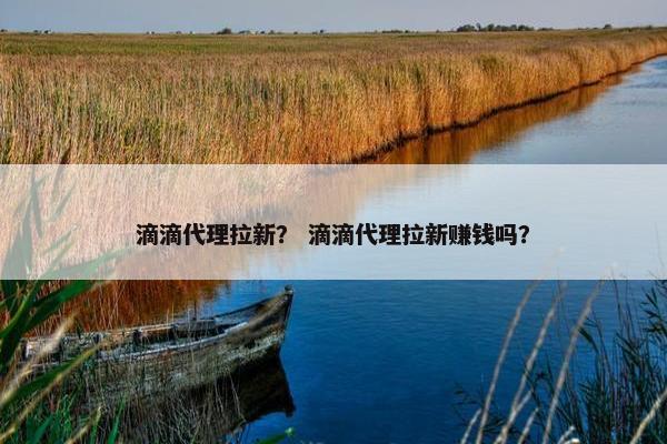 滴滴代理拉新？ 滴滴代理拉新赚钱吗？