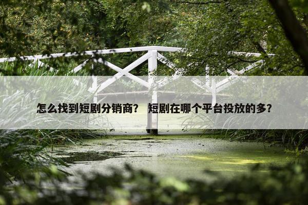 怎么找到短剧分销商？ 短剧在哪个平台投放的多？
