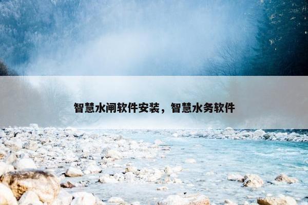智慧水闸软件安装，智慧水务软件