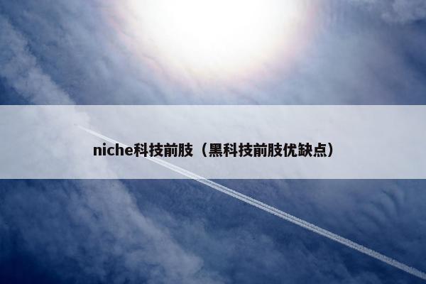 niche科技前肢（黑科技前肢优缺点）