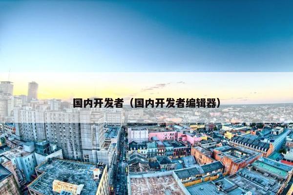 国内开发者（国内开发者编辑器）