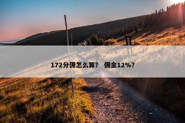 172分佣怎么算？ 佣金12%？
