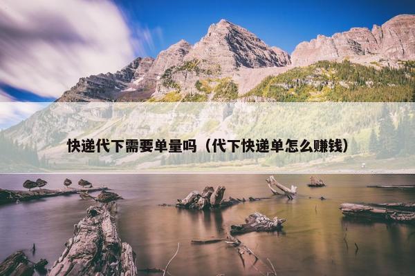 快递代下需要单量吗（代下快递单怎么赚钱）