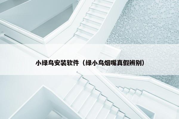 小绿鸟安装软件（绿小鸟烟嘴真假辨别）