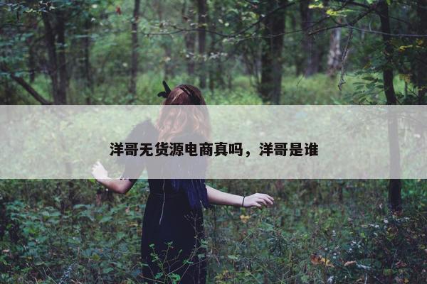 洋哥无货源电商真吗，洋哥是谁