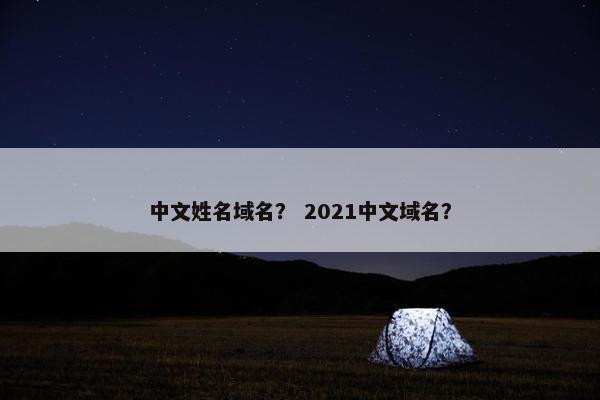 中文姓名域名？ 2021中文域名？