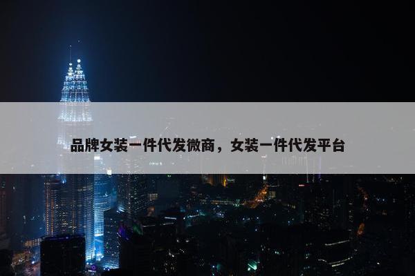 品牌女装一件代发微商，女装一件代发平台