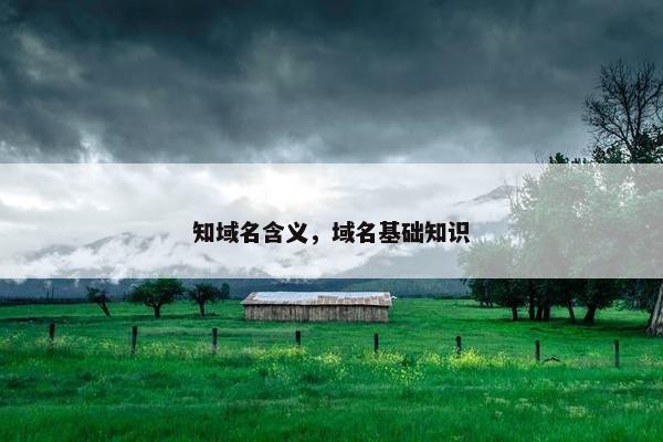 知域名含义，域名基础知识