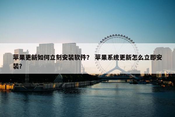 苹果更新如何立刻安装软件？ 苹果系统更新怎么立即安装？