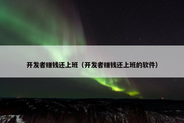 开发者赚钱还上班（开发者赚钱还上班的软件）