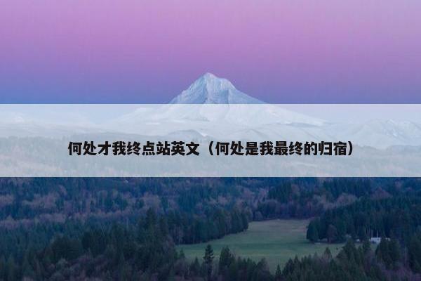 何处才我终点站英文（何处是我最终的归宿）