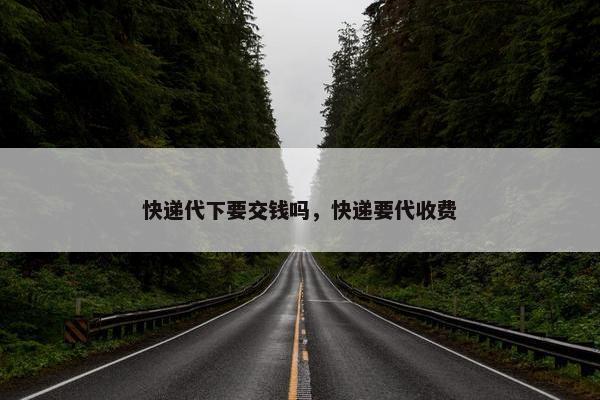 快递代下要交钱吗，快递要代收费