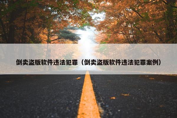 倒卖盗版软件违法犯罪（倒卖盗版软件违法犯罪案例）