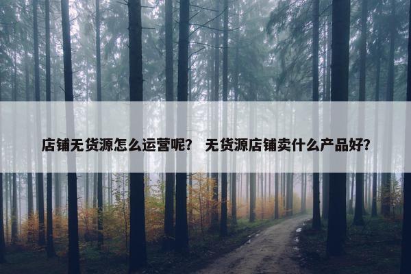 店铺无货源怎么运营呢？ 无货源店铺卖什么产品好？