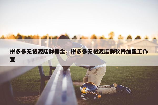 拼多多无货源店群佣金，拼多多无货源店群软件加盟工作室