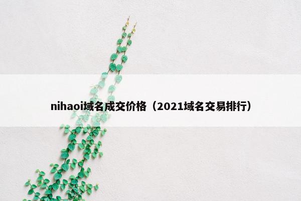 nihaoi域名成交价格（2021域名交易排行）