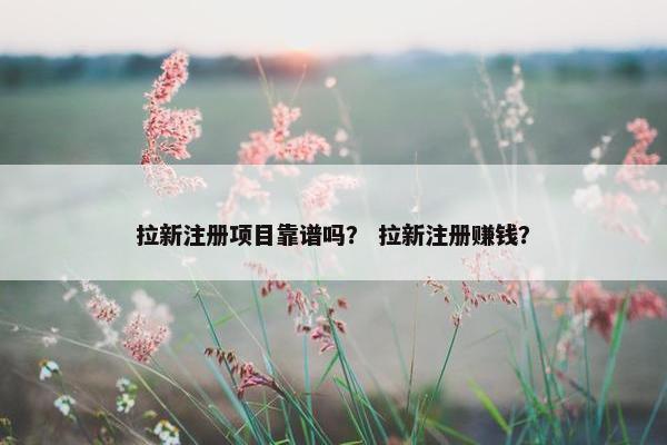 拉新注册项目靠谱吗？ 拉新注册赚钱？