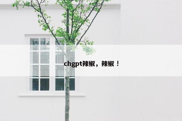 chgpt辣椒，辣椒 !